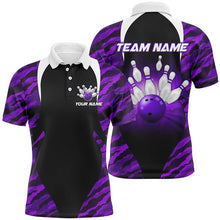 Load image into Gallery viewer, Purple Camo Bowling Shirts Men Women Bowling Jersey Unisex Custom Polo Bowling Team Shirt BDT597