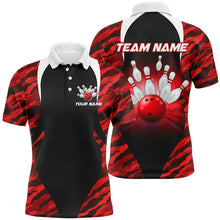 Load image into Gallery viewer, Red Camo Bowling Shirts Men Women Bowling Jersey Unisex Custom Polo Bowling Team Shirt BDT597