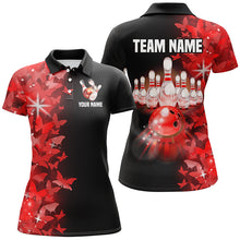 Load image into Gallery viewer, Red Butterfly Bowling Polo Shirts For Men Women Custom Bowling Jersey Team BDT505