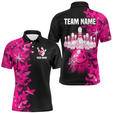 Load image into Gallery viewer, Pink Butterfly Bowling Polo Shirts For Men Women Custom Bowling Jersey Team BDT505