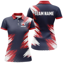 Load image into Gallery viewer, Red Blue White Bowling Shirt For Men &amp; Women Custom Patriotic Bowling Team Jersey Polo BDT544