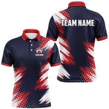 Load image into Gallery viewer, Red Blue White Bowling Shirt For Men &amp; Women Custom Patriotic Bowling Team Jersey Polo BDT544