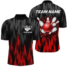 Load image into Gallery viewer, Unisex Bowling Team Jerseys Custom Red Bowling Quarter Zip Shirt For Men &amp; Women BDT458