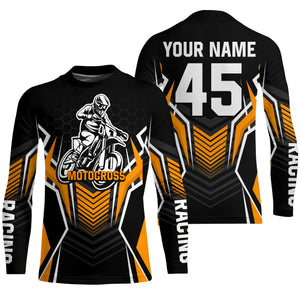 Orange Motocross Jersey Men Women Kid Upf30+ Custom Dirt Bike Shirt Off-Road Jersey Boys Girls PDT668