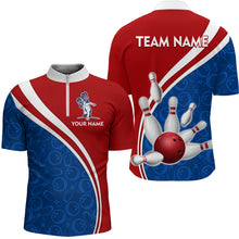 Load image into Gallery viewer, American Bowling Jersey Men And Women Custom Bowling Shirts Unisex 1/4 Zip Bowling Team Shirt BDT600