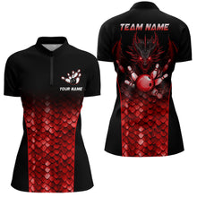 Load image into Gallery viewer, Custom Red Dragon Bowling 1/4 Zip Shirts For Men And Women Bowling Team Jersey BDT508