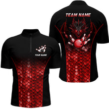 Load image into Gallery viewer, Custom Red Dragon Bowling 1/4 Zip Shirts For Men And Women Bowling Team Jersey BDT508