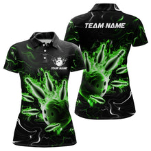 Load image into Gallery viewer, Custom Green Flames Bowling Shirt For Men &amp; Women Polo Bowling Team Jersey Unisex BDT542