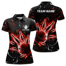 Load image into Gallery viewer, Custom Red Flames Bowling Shirt For Men &amp; Women Polo Bowling Team Jersey Unisex BDT542