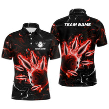 Load image into Gallery viewer, Custom Red Flames Bowling Shirt For Men &amp; Women Polo Bowling Team Jersey Unisex BDT542