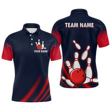 Load image into Gallery viewer, Custom Navy Bowling Shirt For Men &amp; Women American Bowling Team Jersey Polo Bowling Outfit BDT574