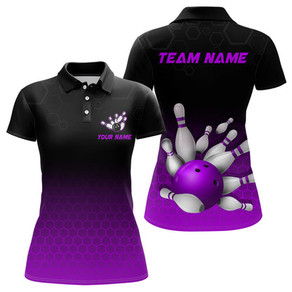 Personalized Purple Bowling Shirt for Men & Women Bowling Team Jersey Bowling Polo BDT555