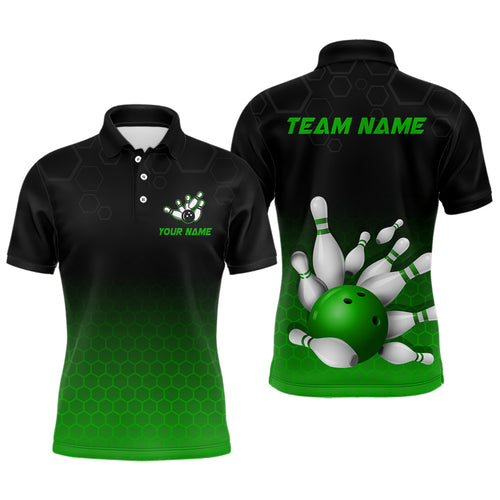Personalized Green Bowling Shirt for Men & Women Bowling Team Jersey Bowling Polo BDT555