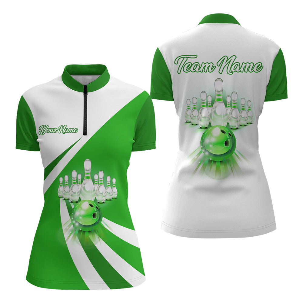 Bowling Quarter-Zip Shirt Women Custom Bowling Jersey Team BDT137