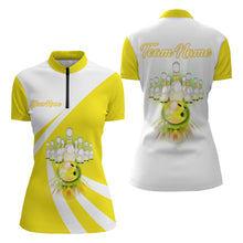 Load image into Gallery viewer, Bowling Quarter-Zip Shirt Women Custom Bowling Jersey Team BDT137