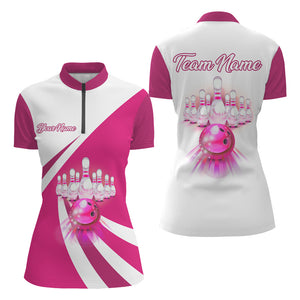 Bowling Quarter-Zip Shirt Women Custom Bowling Jersey Team BDT137