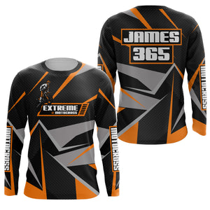 Orange Motocross Racing Jersey Men Women Kid UPF30+ Custom Dirt Bike Shirt Off-Road Motorcycle PDT672