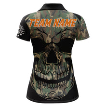 Load image into Gallery viewer, Camo Bowling Shirt Custom Skull Bowling Jersey Women Bowling Polo Shirt For Team BDT284