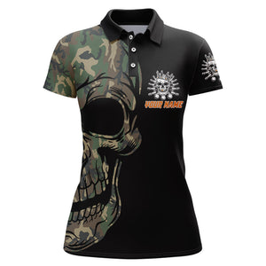 Camo Bowling Shirt Custom Skull Bowling Jersey Women Bowling Polo Shirt For Team BDT284