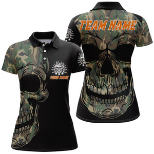 Camo Bowling Shirt Custom Skull Bowling Jersey Women Bowling Polo Shirt For Team BDT284