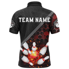 Load image into Gallery viewer, Red&amp;Black Bowling Jersey Flame Bowling Polo Shirt For Men Custom Bowling Team Shirt BDT299