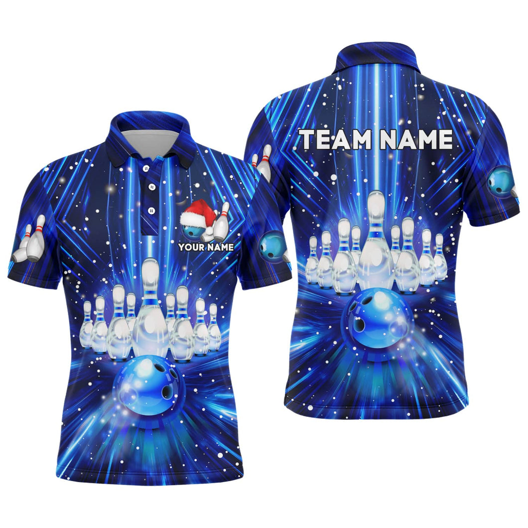 Christmas Bowling Shirt Custom 3D Bowling Jersey Team Bowling Polo Shirt For Men BDT384