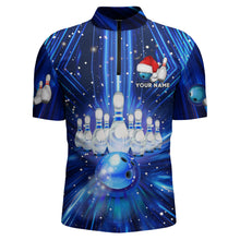 Load image into Gallery viewer, Christmas Bowling Shirt Custom 3D Bowling Jersey Team Bowling Quarter-Zip Shirt For Men BDT384