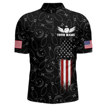 Load image into Gallery viewer, American Bowling Jersey Men Patriotic Bowling Team Shirt Custom Bowling Quarter-Zip Shirt BDT358