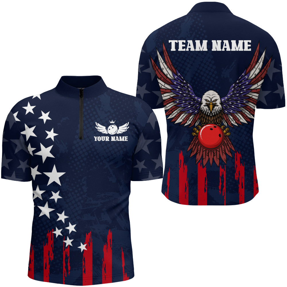 Custom Bowling Shirts For Men - Eagles Short Sleeve Bowling Team