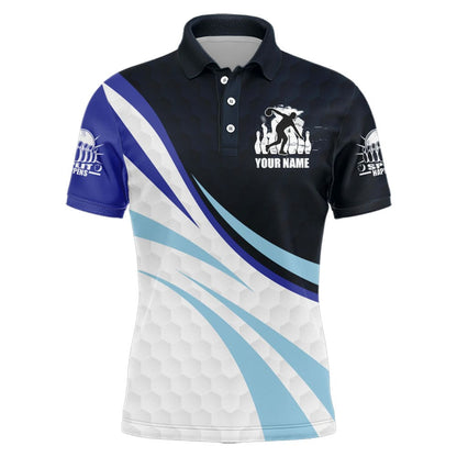 Black&Blue Bowling Jersey For Men Personalized Bowling Polo Shirt BDT277