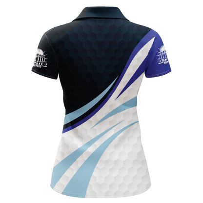 Black&Blue Bowling Jersey For Women Personalized Bowling Polo Shirt BDT277