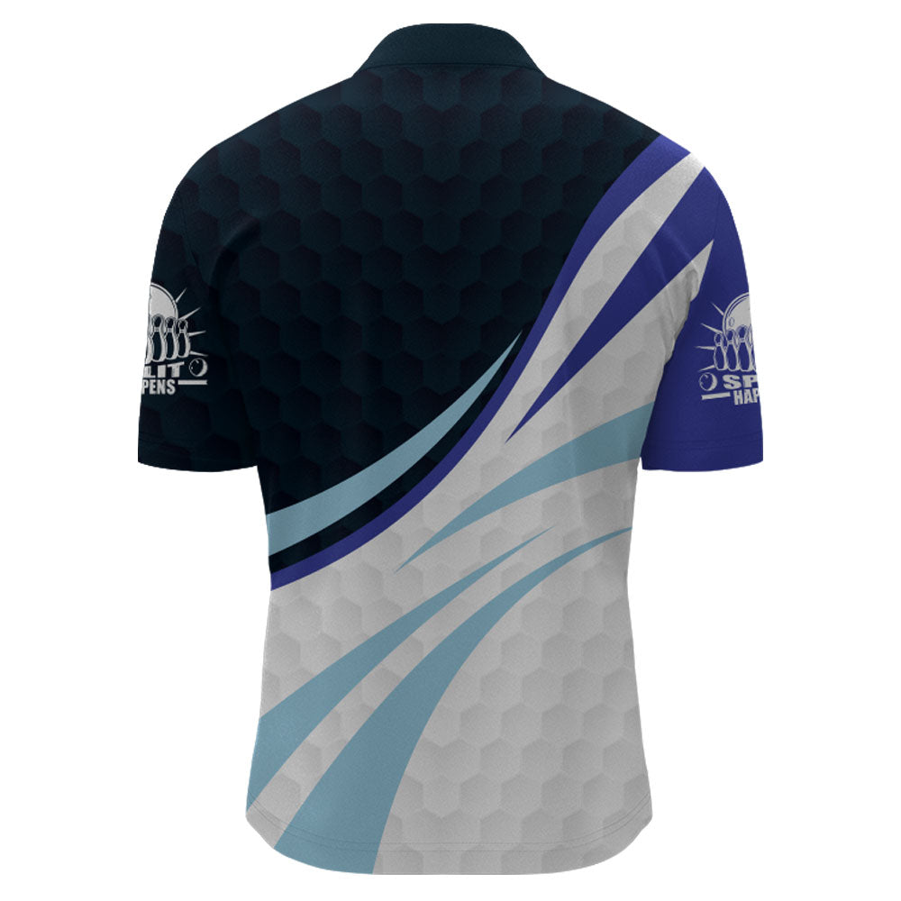Black&Blue Bowling Jersey For Men Personalized Bowling Quarter-Zip Shirt BDT277
