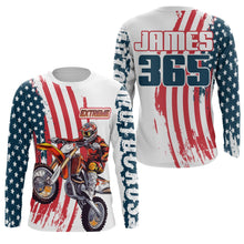 Load image into Gallery viewer, American Flag Motocross Jersey Youth Men Women UPF30+ Custom Dirt Bike Shirt Patriotic Off-Road PDT743