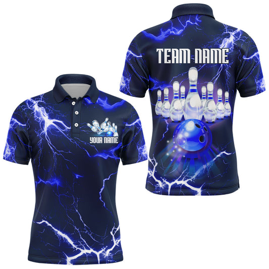 Bowling Polo Shirt For Men Lightning Thunder Bowling Jersey Custom Bowling Jersey BDT389