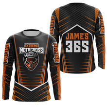 Load image into Gallery viewer, Orange Motocross Jersey Youth&amp;Adult Personalized UPF30+ Skull Dirt Bike Off-Road Shirt Motorcycle PDT769