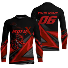 Load image into Gallery viewer, Personalized MotoX Jersey Adult&amp;Kid Upf30+ Red Motocross Dirt Bike Shirt Off-Road Racing Jersey PDT674