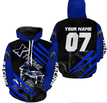 Load image into Gallery viewer, Personalized Blue ATV Quad Hoodie Men Women ATV Motocross Hooded Jersey Extreme Off-Road PDT916