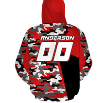 Load image into Gallery viewer, Red Camo Quad Bike Hoodie Men Women Custom ATV Motocross Hooded Jersey For Adult PDT918