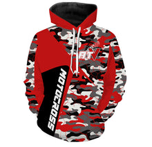 Load image into Gallery viewer, Red Camo Quad Bike Hoodie Men Women Custom ATV Motocross Hooded Jersey For Adult PDT918