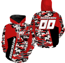 Load image into Gallery viewer, Red Camo Quad Bike Hoodie Men Women Custom ATV Motocross Hooded Jersey For Adult PDT918