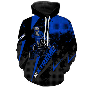 Custom Blue Quad Bike Hoodie Men Women Extreme ATV Motocross Hooded Jersey For Adult PDT920