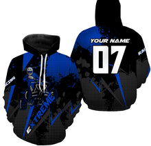 Load image into Gallery viewer, Custom Blue Quad Bike Hoodie Men Women Extreme ATV Motocross Hooded Jersey For Adult PDT920