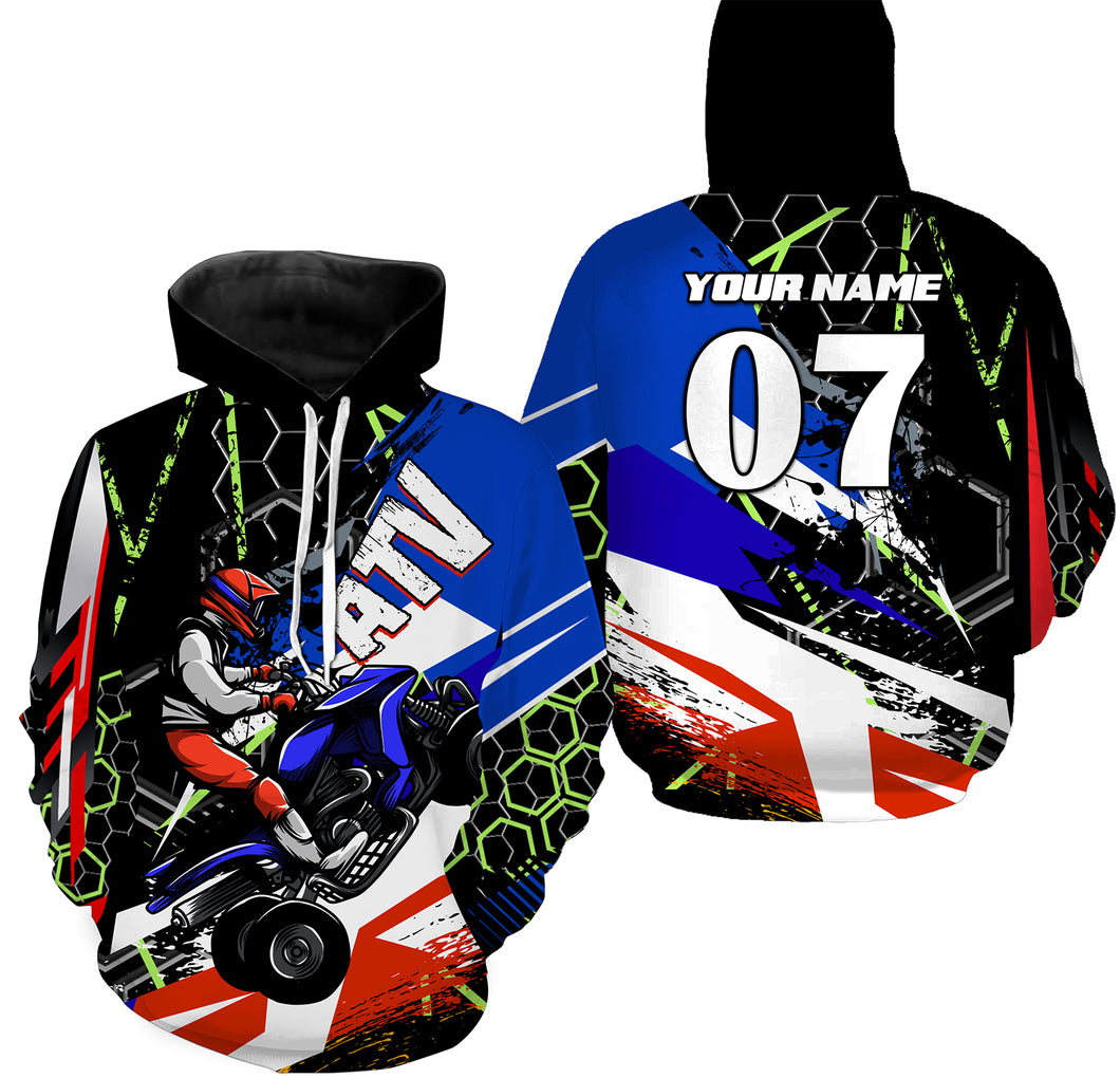 Adult ATV Quad Hoodie Men Women Custom Patriotic ATV Motocross Quad Bike Hooded Jersey PDT922