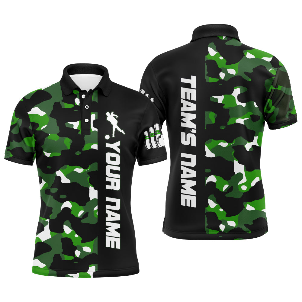 Camo Bowling Polo Shirt For Men And Women Personalized Bowling Jerseys Team BDT446