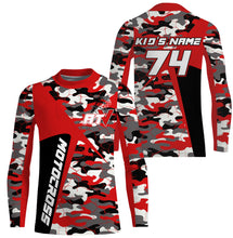 Load image into Gallery viewer, ATV Motocross Jersey Red Camo UPF30+ Custom Adult Youth Quad Bike Off-Road Jersey ATV MX Shirt PDT644