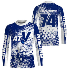 Load image into Gallery viewer, Personalized ATV Motocross Jersey Men Kid UPF30+ Blue Quad Bike Off-Road Jersey ATV Racing Shirt PDT651