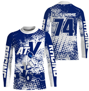 Personalized ATV Motocross Jersey Men Kid UPF30+ Blue Quad Bike Off-Road Jersey ATV Racing Shirt PDT651