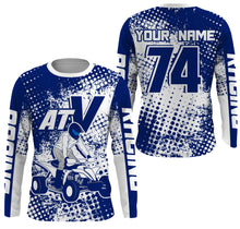 Load image into Gallery viewer, Personalized ATV Motocross Jersey Men Kid UPF30+ Blue Quad Bike Off-Road Jersey ATV Racing Shirt PDT651