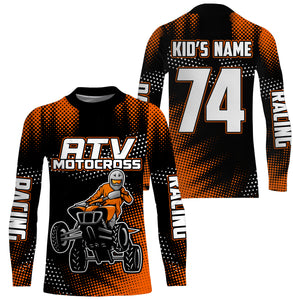 Personalized ATV Motocross Jersey Men Kid UPF30+ Quad Bike Off-Road Jersey Orange ATV Racing Shirt PDT652