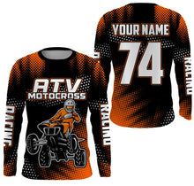 Load image into Gallery viewer, Personalized ATV Motocross Jersey Men Kid UPF30+ Quad Bike Off-Road Jersey Orange ATV Racing Shirt PDT652